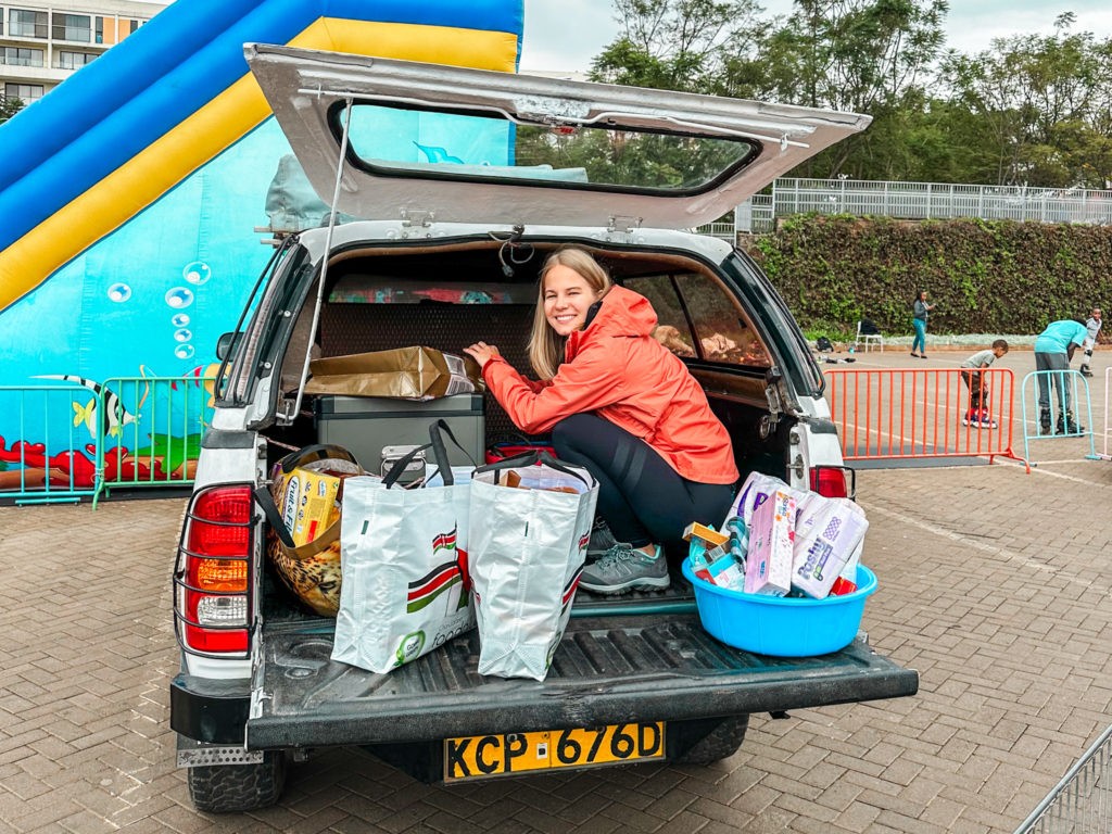Shopping Groceries and loading our 4x4 vehicle for our safari experience and roundtrip in Kenya.