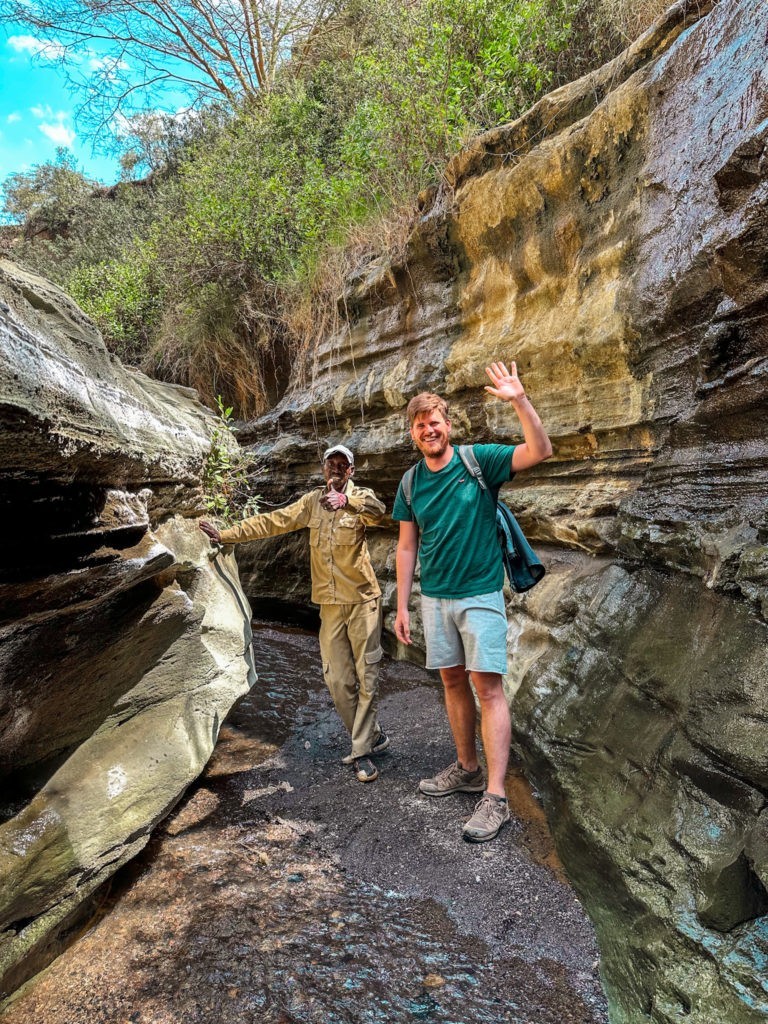 Hiking in the gorge in Hell's Gate National Park