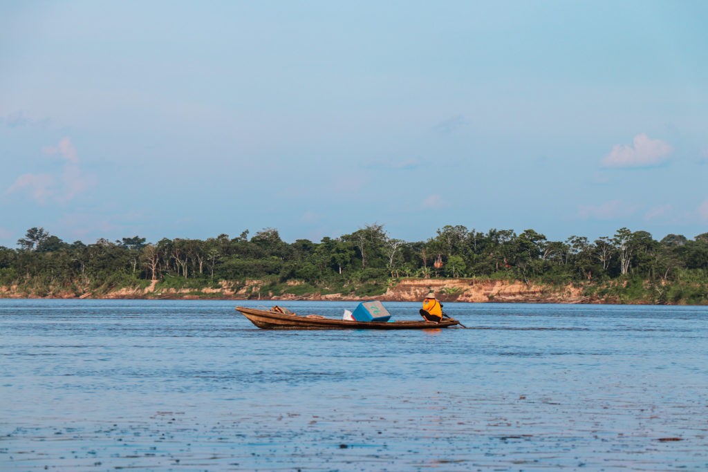 Amazon Rainforest in Peru - Fisher Boat