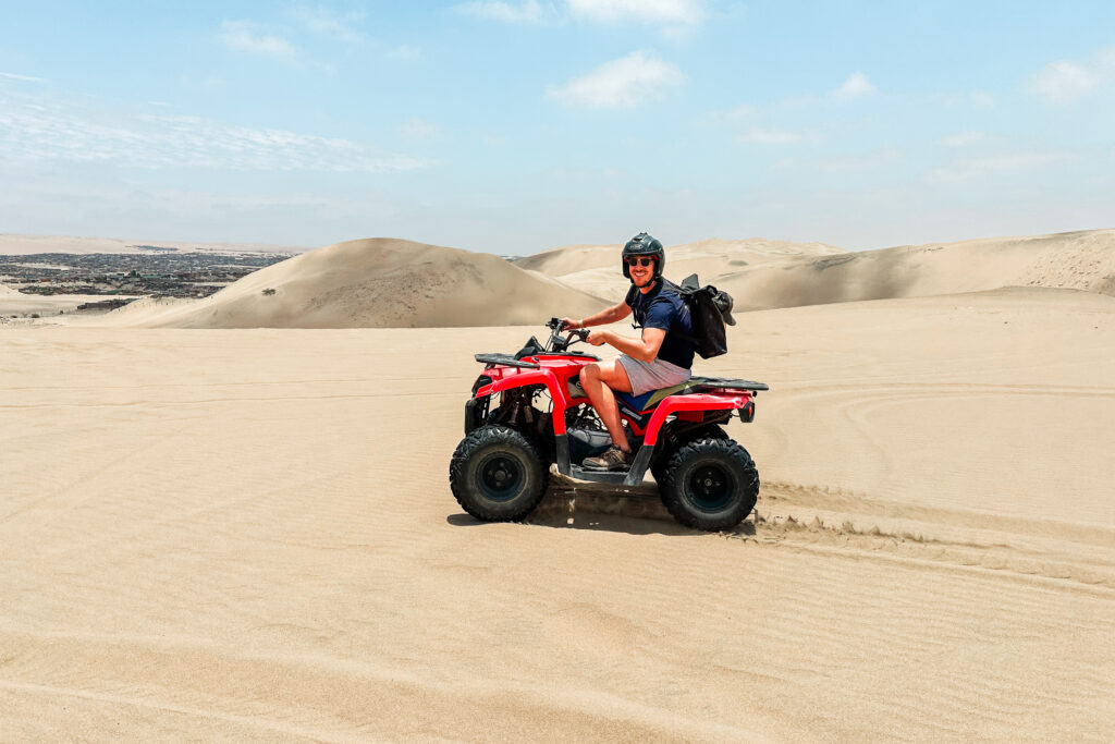Huacachina Travel Guide: Driving a quad bike in the dunes