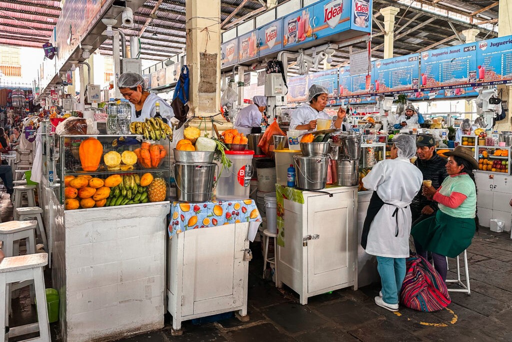 Best things to do in Cusco, Peru: Try some fresh juices in the San Pedro market