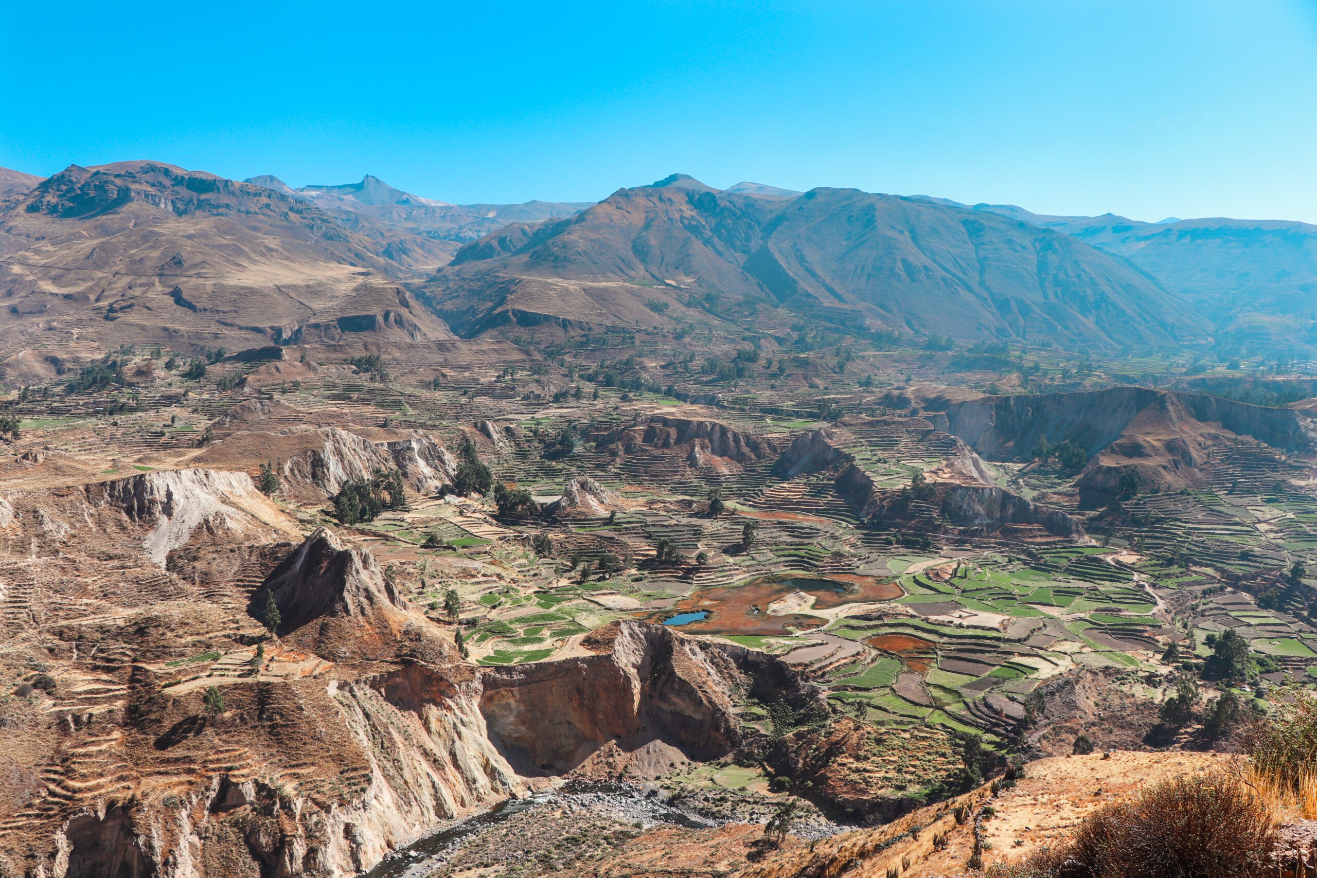 Best things to do in Arequipa: View over agricultural terraces in Colca Canyon