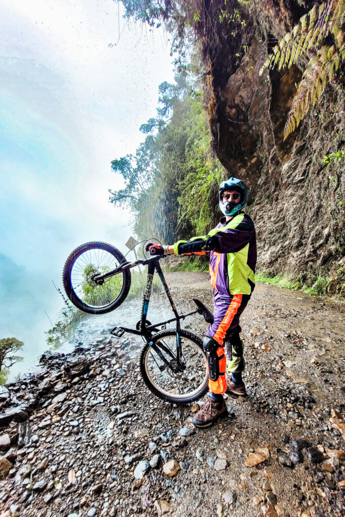Mountain Biking Death Road in Bolivia: Having fun when biking down the Death Road
