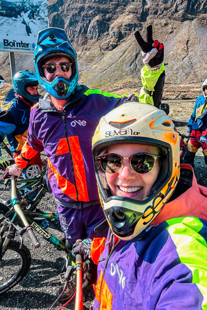 Biking Death Road in Bolivia: Happy bikers on the Death Road