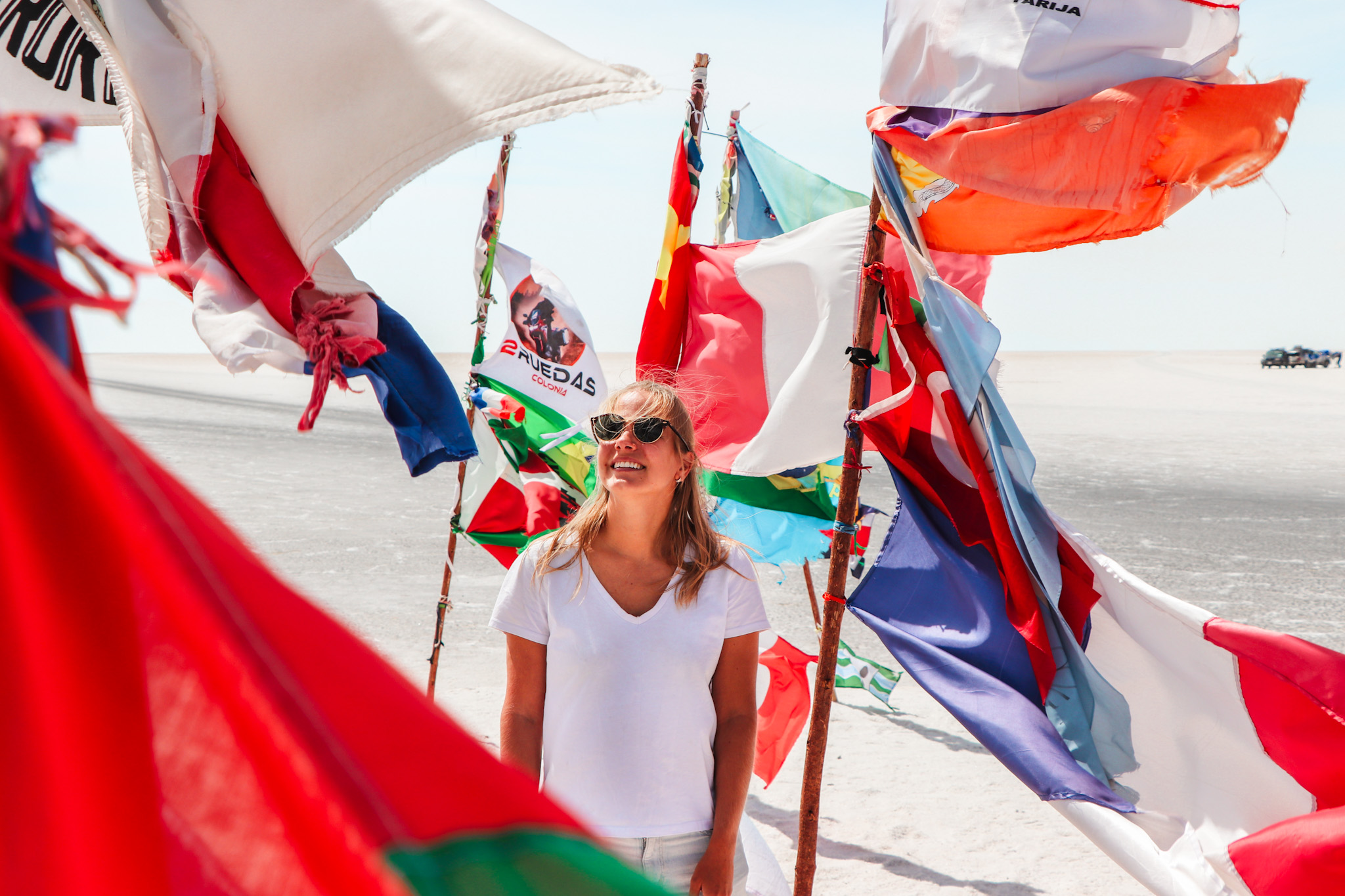Uyuni Travel Guide: International Flags in Salar de Uyuni